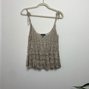 Topshop crochet metallic top